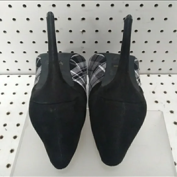 Penny Loves Kenny Black Women's Shoes| Plaid Pump Stiletto 4" High Heel Sz 8.5M - Picture 4 of 5